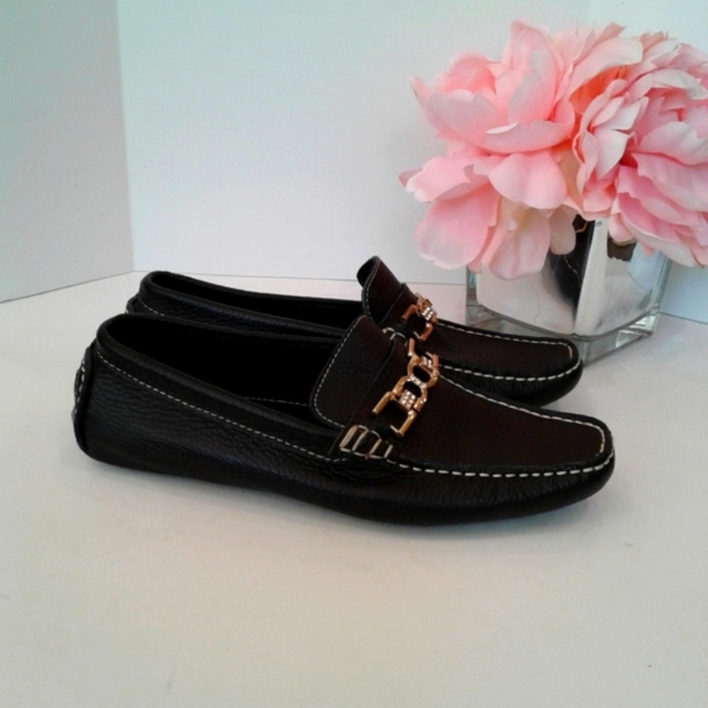 Tod's black driving slip on  loafers